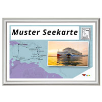 Seekarte im Rahmen 20x30